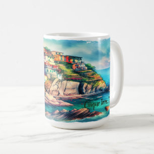 Mug Charme côtier Cinque Terre Italie Aquarelle  