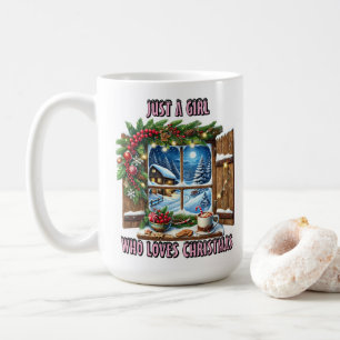 Mug Charme d'une fenêtre de Noël cosy en hiver