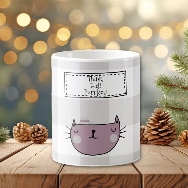 Mug Charming Amoureux des chats Purrfect Buffalo plaid (Créateur téléchargé)