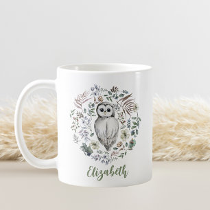 Mug Charming Charming Watercolor Owl Floral Wreath Per