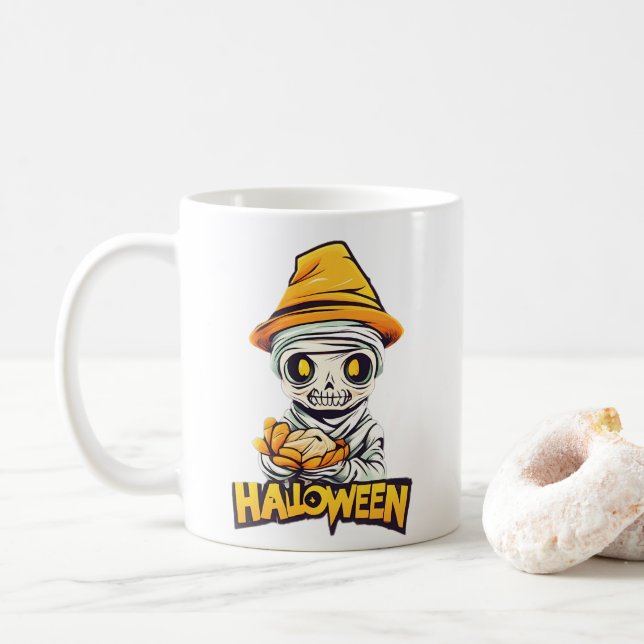 Mug Charming Halloween maman design mignonne et Éffray (Avec donut)