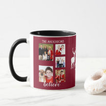 Charming Holiday Famille Photo Collage Monogramme
