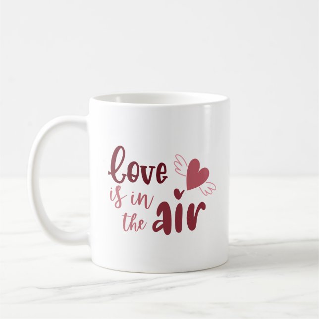Mug Charming Simple Love Sweet Hand Flying Heart (Gauche)