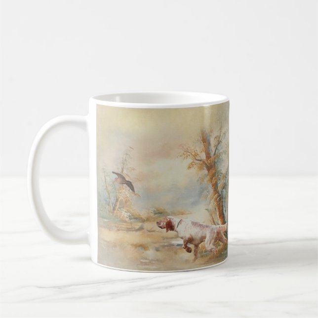 Mug Chasse à la bécasse avec setter anglais en forêt,  (Gauche)