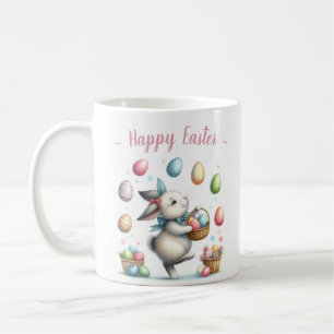 Mug Chasse aux oeufs de Pâques de lapin d'aquarelle - 