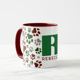 Mug Chasse de monogramme à mâchoire de chien de Noël B