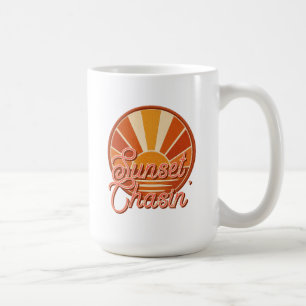 Mug Chasser le coucher du soleil, ambiance vintage