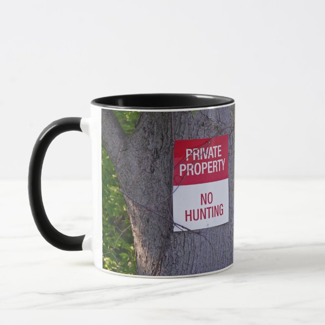 Mug Chasseur de cerfs en bois avec signe (Gauche)