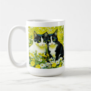 Mug Chat adorable personnalisé dans un champ de margue