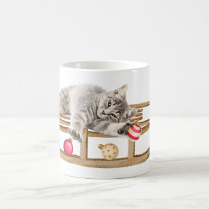 Mug Chat allongé sur le somnifère de Noël