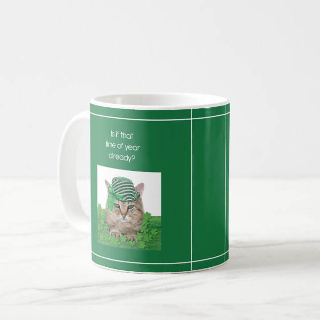 Mug Chat amusant à la Saint-Patrick (Devant gauche)