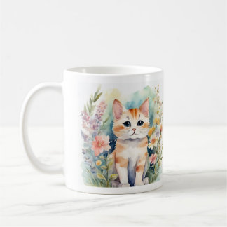 Mug chat aquarelle mignon