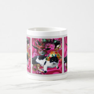 MUG CHAT AVEC CASQUETTE HARLEQUIN ET MASQUERADE DE FÊT