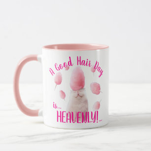 Mug Chat Avec Coton Candy Cheveux