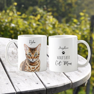 Mug Chat Bengale Cute Personnalisé Meilleur Maman / Pa