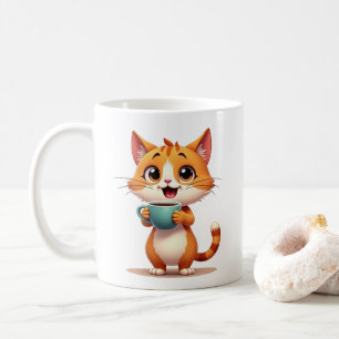 Mug Chat Café Mignon – Design Cartoon Recto-Verso