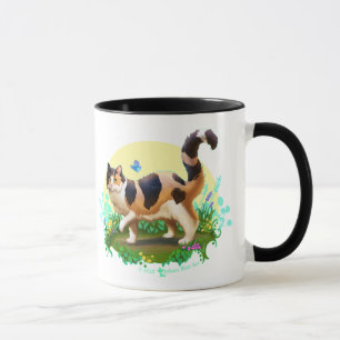 Mug Chat Calico Fluffy avec papillon