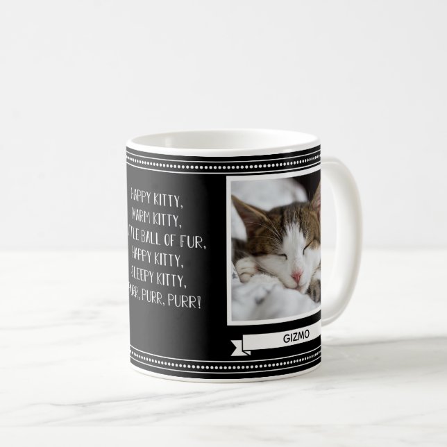 Mug Chat Chéri Photo Personnalisé (Devant droit)