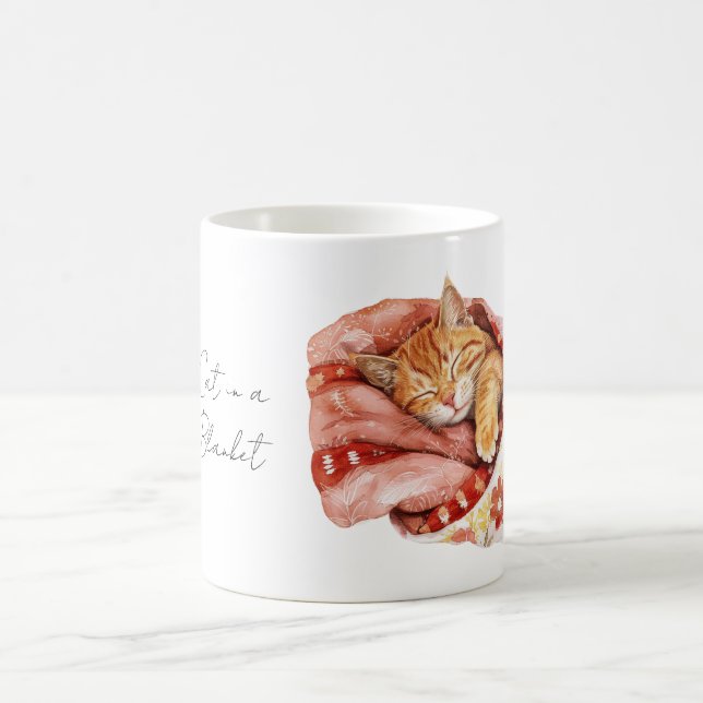 Mug Chat dans couverture florale (Centre)