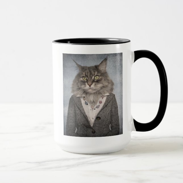 Mug Chat dans des vêtements (Droite)