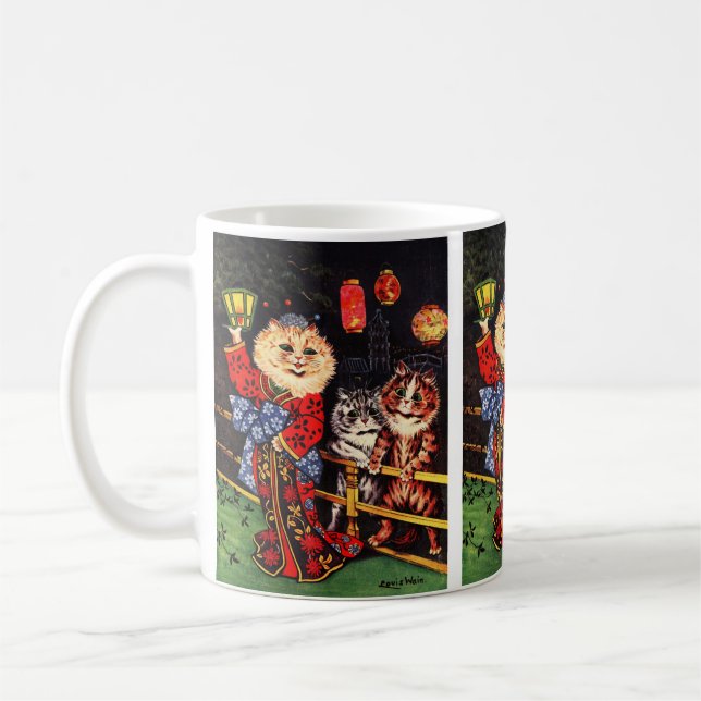 Mug Chat de beauté japonaise par Louis Wain (Gauche)
