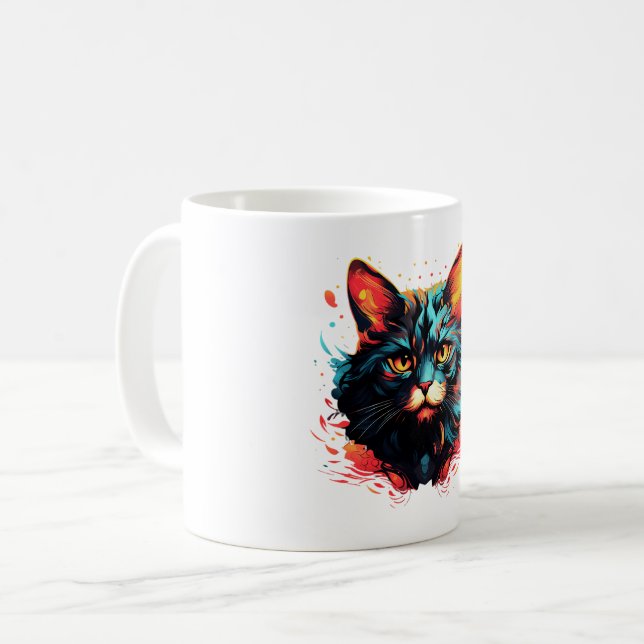 MUG CHAT DE COULEUR (Devant gauche)