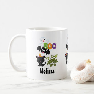 Mug Chat de Cute Halloween, bat, mummy et ghost