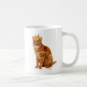 Mug Chat de gingembre avec la couronne pleine
