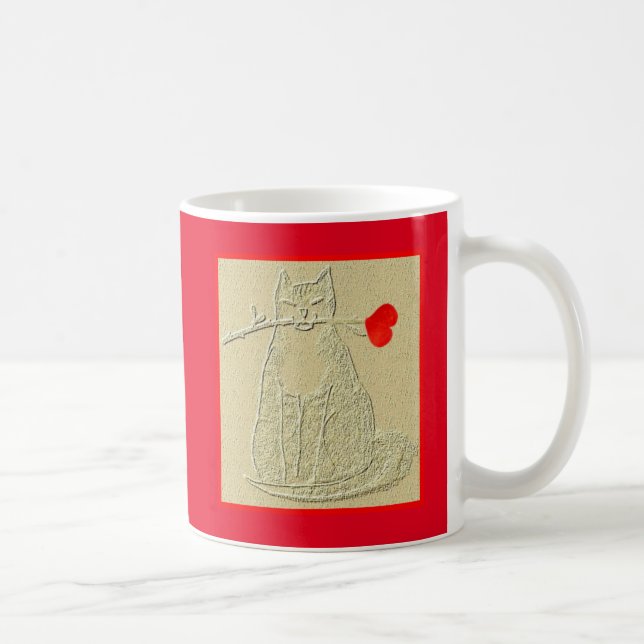 MUG CHAT DE LA CUISINE ROUGE VALENTINE (Droite)