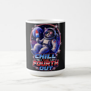 Mug Chat de l'espace patriotique 4 juillet