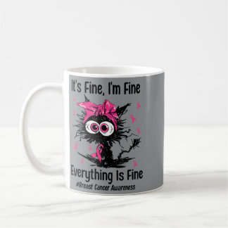 Mug Chat de motivation Kitty Sensibilisation au cancer