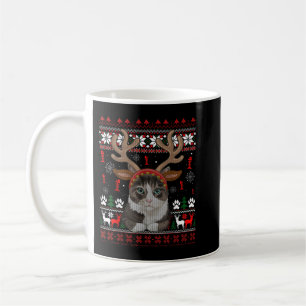 Mug Chat de Noël Reindeer laide Sweat de Noël T-Sh