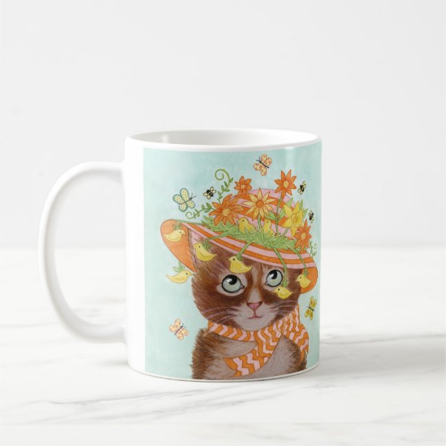 Mug Chat de Pâques dans le capot de Pâques avec des (Gauche)