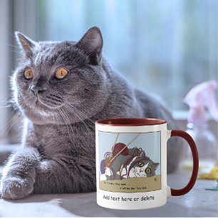 Mug Chat de tricot drôle Fil emmêlé Humour de loisir