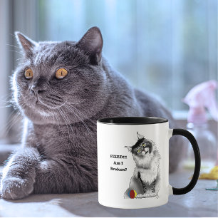 Mug Chat drôle et duveteux Maine Coon humour vert