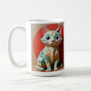 Mug Chat en papier Origami