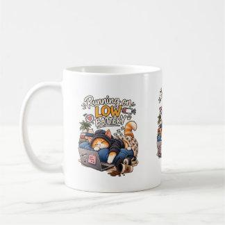 Mug Chat Endormi Fonctionnant sur Pile Faible Humour d