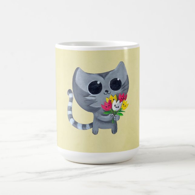 Mug Chat et fleurs mignons de Kitty (Centre)