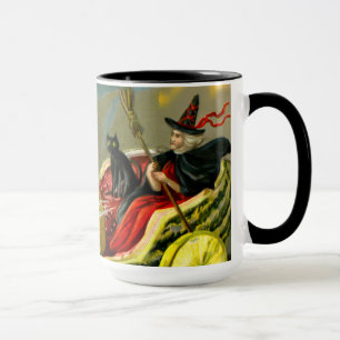 Mug Chat et sorcière vintage d'Halloween noir