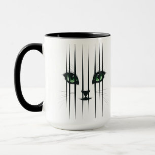 Mug Chat Grand Yeux Verts Amoureux des Chats Moderne