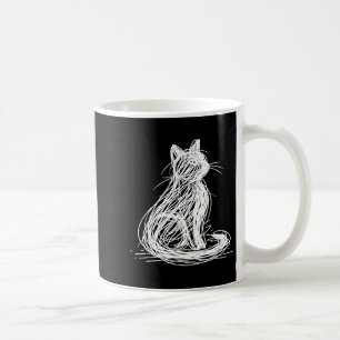 Mug Chat Gribouillé Minimalisme Ligne Art Japonais 