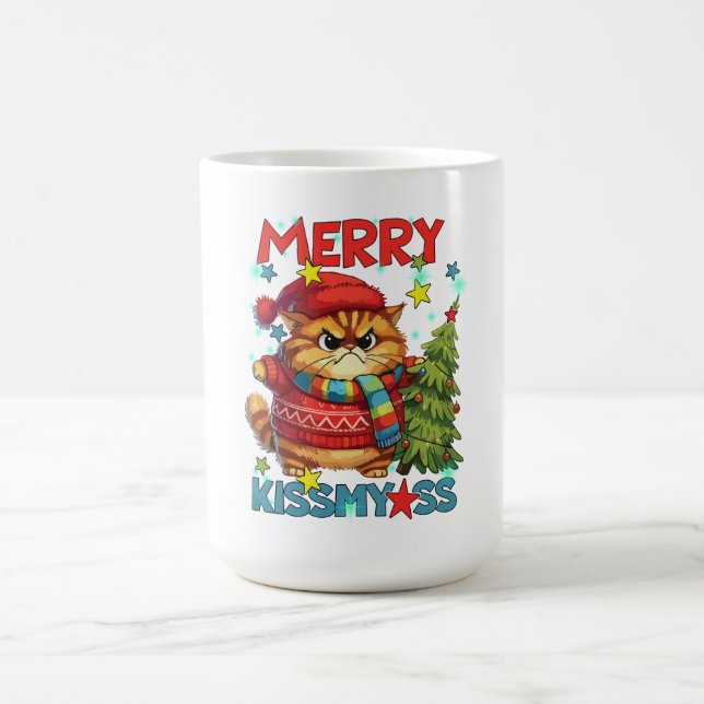 Mug Chat grincheux pâturages joyeux noël bissmyasse (Centre)