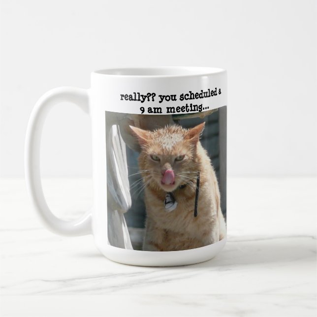 Mug Chat grincheux, sarcasme, pas une personne de (Gauche)