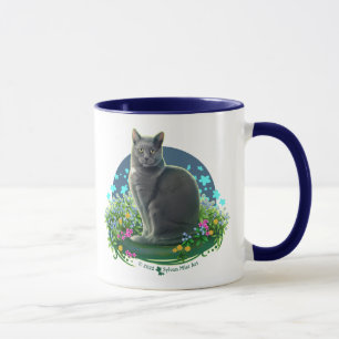Mug Chat gris dans le Jardin des Fleurs