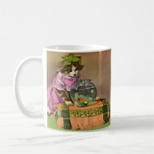 Mug chat habillé et bol à poissons