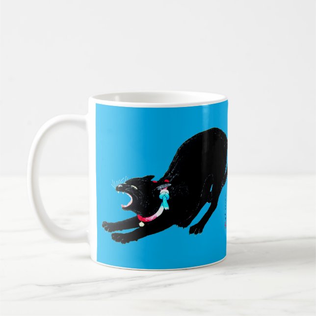 Mug Chat Japonais Noir à la baguette (Gauche)