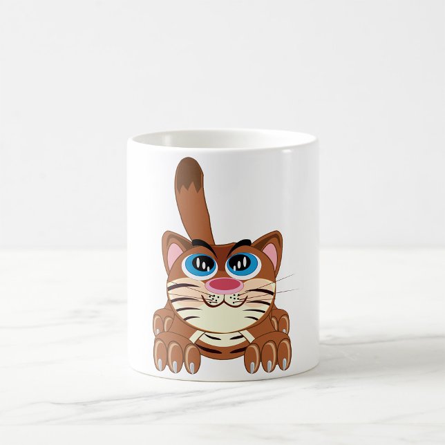 Mug Chat jouant avec Big Blue yeux amusant Whimsical K (Créateur téléchargé)