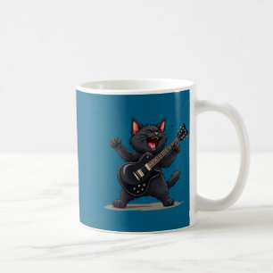 Mug Chat jouant de la guitare Rock And Roll Rock Star 