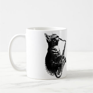 Mug Chat Jouant Du Saxophone Drôle De Chat Jazz Sax Mu