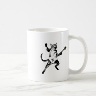 Mug Chat Jouer Guitare Rock Et Roll Band Hommes Femmes